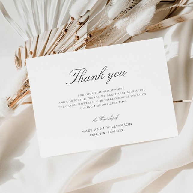 black script funeral thank you cards (Creator Uploaded)