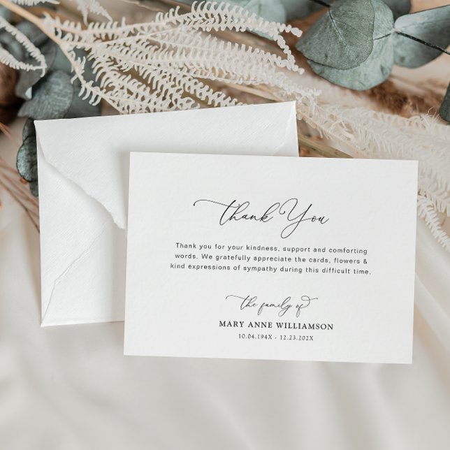 black script funeral thank you note (Creator Uploaded)