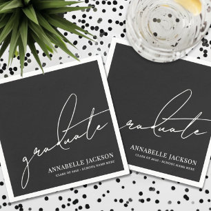 Black Script Graduation Napkin