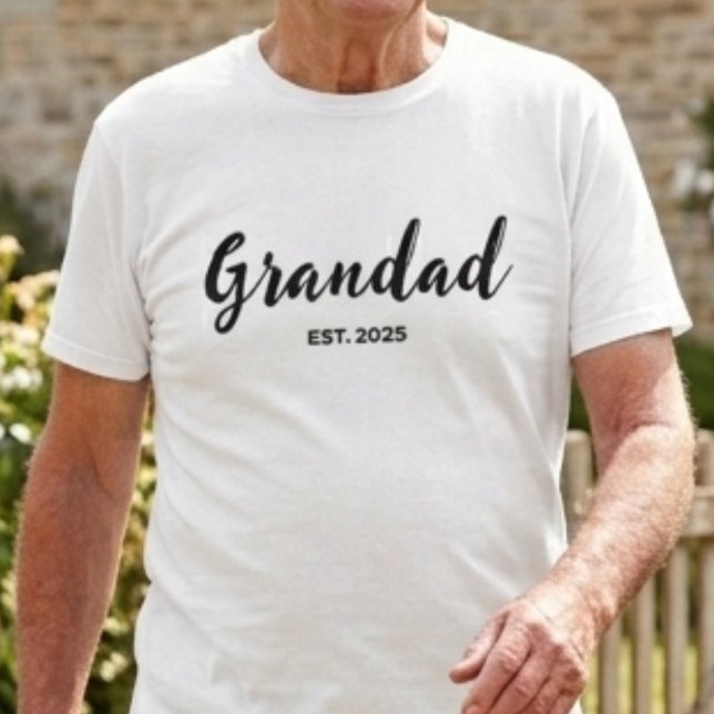 Black Script Grandad Established  T-Shirt (Creator Uploaded)