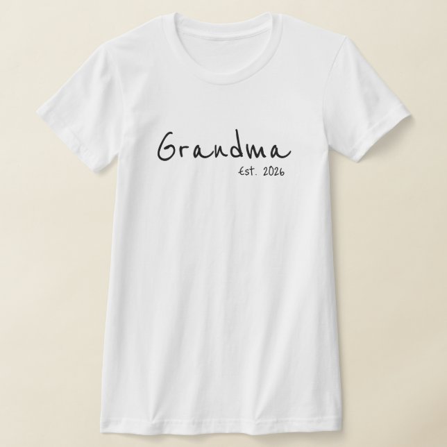 Black Script Grandma Established  T-Shirt (Laydown)