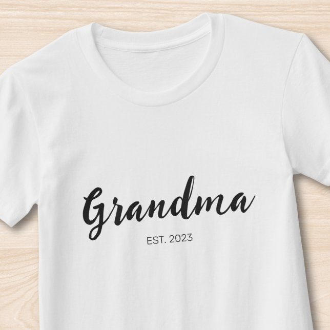 Black Script Grandma Established  T-Shirt (Creator Uploaded)