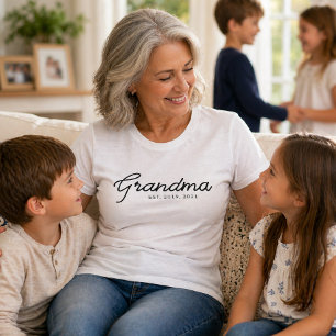 Black Script Grandma Established T-Shirt