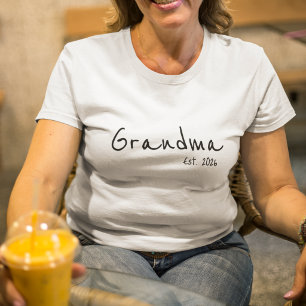 Black Script Grandma Established T-Shirt