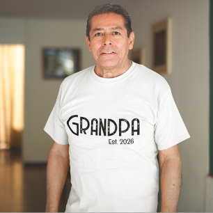 Black Script Grunge Established Grandpa T-Shirt
