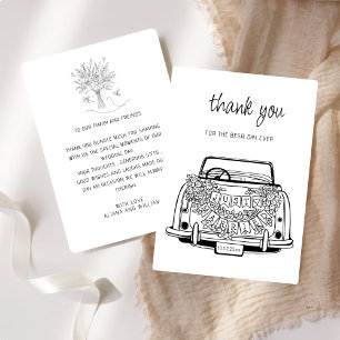 Black Script Handdrawn Simple Wedding Vow Renewal Thank You Card