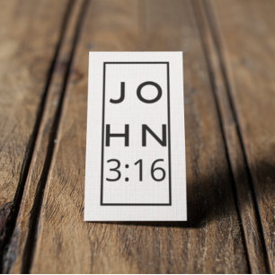 Black Script John 3:16 Gospel Tract Business Card