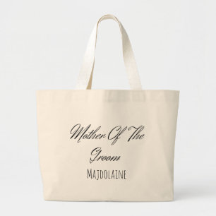 Black script mother of the groom Tote Bag