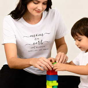 Black Script Mum Is a Verb Mother Keepsake Tri-Blend Shirt