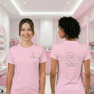 Black Script Nail Tech Employee Name Logo Saying T-Shirt