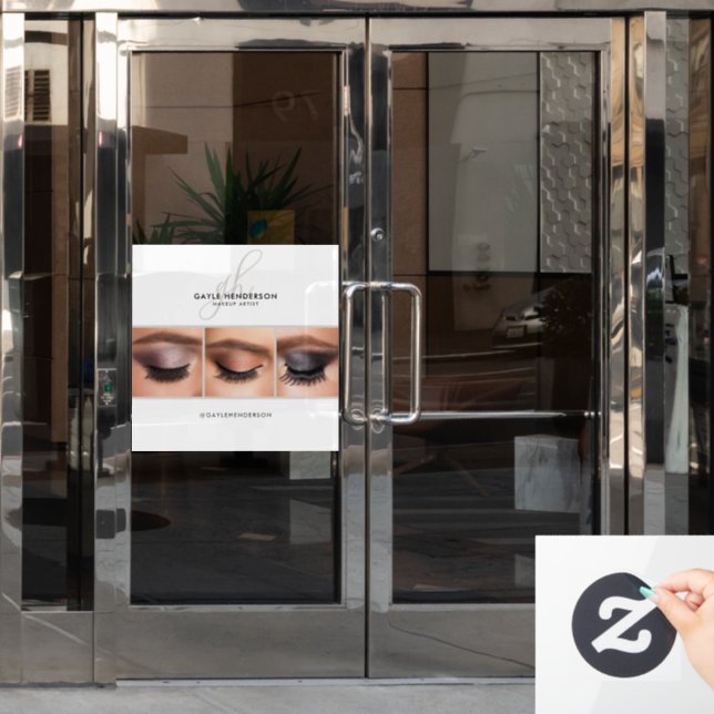 Black Script Name Logo Photo Lashes Studio (Office Door)