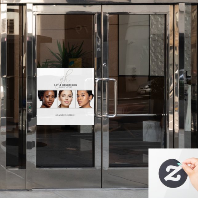 Black Script Name Logo Photo Makeup Artist Studio (Office Door)