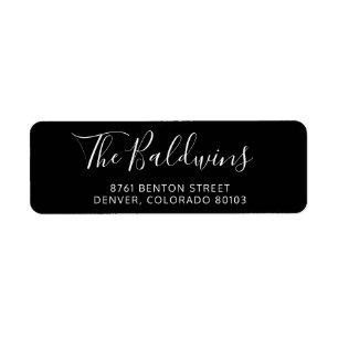 Black Script Name Modern Return Address