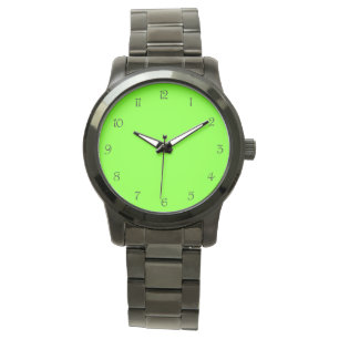 Black Script Numbers on Green Womens cn Watch