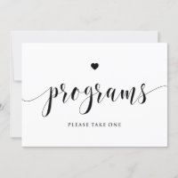Black Script Programs Please Take One Sign