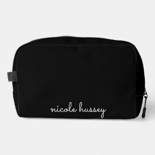 Black Script    Stylish Monogram Modern Dopp Kit