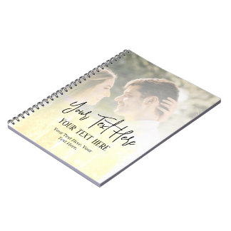 Black Script Text With Vintage Photo  Notebook