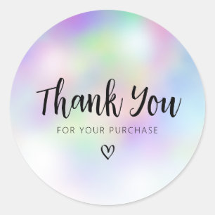 black script thank you business classic round sticker