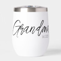 Black Script Typography Grandma Established Year