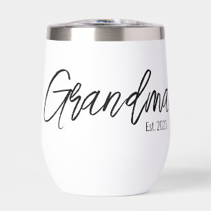 Black Script Typography Grandma Established Year