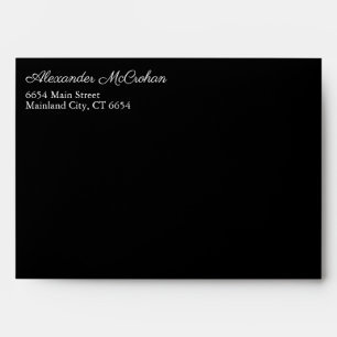 Black Script Typography Return Address Mailing Envelope