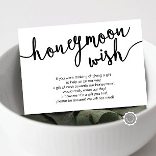 Black Script, Wedding Honeymoon Wish Fund Enclosure Card
