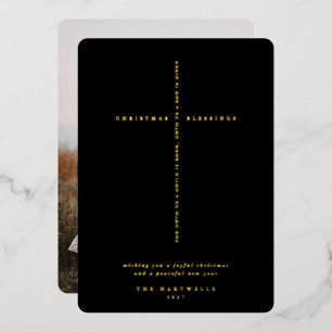 Black Scripture Cross Photo