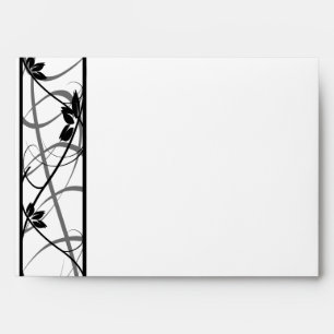 Black Scroll Border Wedding Envelope