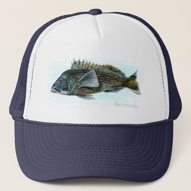 Black Sea Bass Trucker Hat (Front)