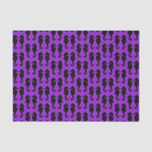 Black Sea Horses on Purple Tissue Paper