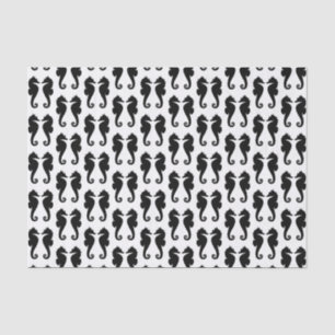 Black Sea Horses on White Tissue Paper