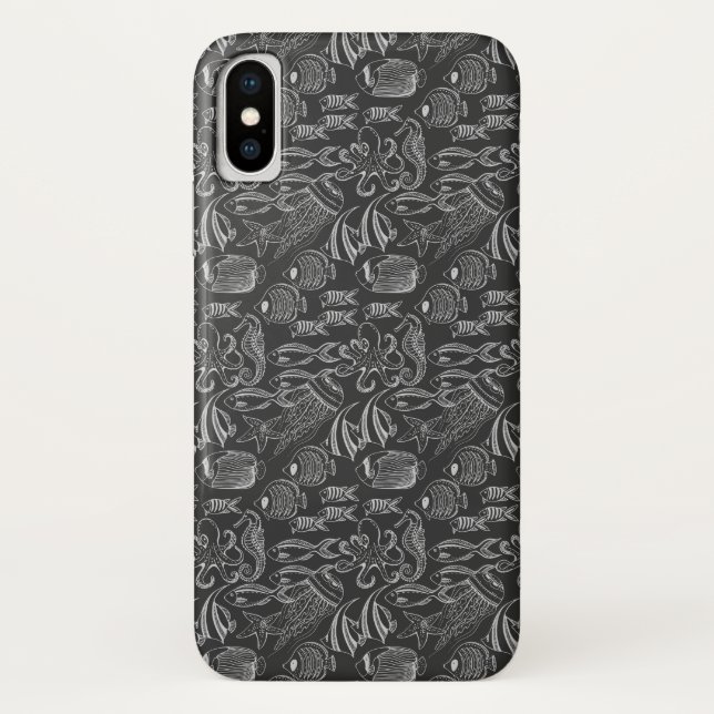 Black Sea Pattern Case-Mate iPhone Case (Back)