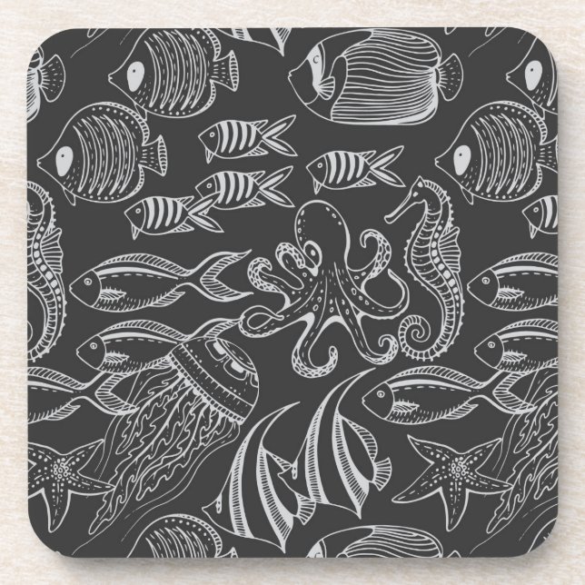 Black Sea Pattern Coaster (Front)