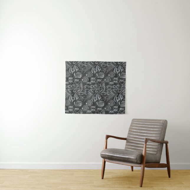 Black Sea Pattern Tapestry (In Situ (Horizontal))
