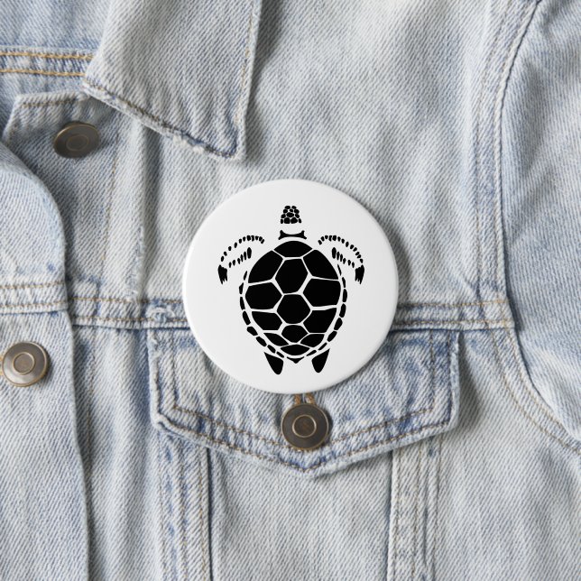 Black Sea Tortoise Shell 7.5 Cm Round Badge (In Situ)