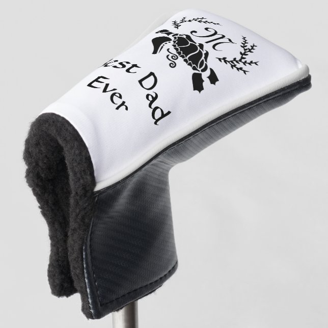 Black Sea Turtle Silhouette Side View Golf Head Co Cover (3/4 Front)