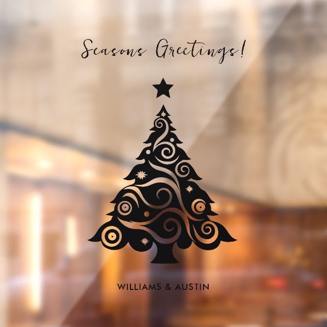 Black Seasons Greetings Christmas Tree Business (Sheet 2)