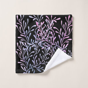 black seaweed design wash cloth