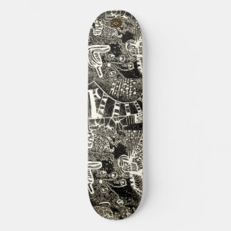 Black Sepia Abstract Skateboard