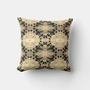 Black, sepia , brown  dragonfly pattern solid back cushion