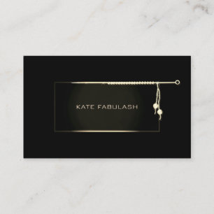 Black Sepia Crystals Diamond Fashion Needlewoman Business Card