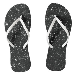 Black Sequin Effect Jandals