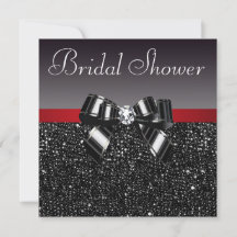 Black Sequins Diamond Bow Red Bridal Shower