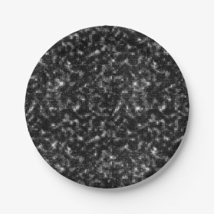 Black Sequins Glitter Blank Paper Plate