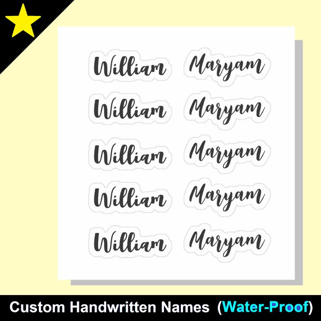 (Black Set of 10) Elegant Signature Script Name (Elegant name stickers
Signature script labels)