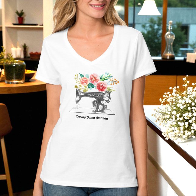 Black Sewing Machine Seamstress T-Shirt (Creator Uploaded)