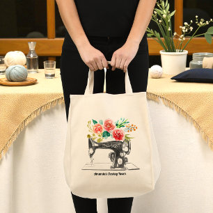Black Sewing Machine Tailor Quilter Crafter Tote Bag
