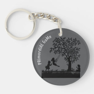 Black Shadow Art Silent Tree Inspirational Acrylic Key Ring