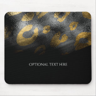 Black Shadows & Leopard Print Exotic Chic Mouse Pad