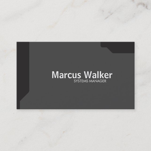 Black Shapes Dark Grey Business Card (Front)